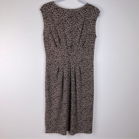 Talbots | Leopard Print Midi Dress Sleeveless Gathered Front Waist  | S - Picture 1 of 8